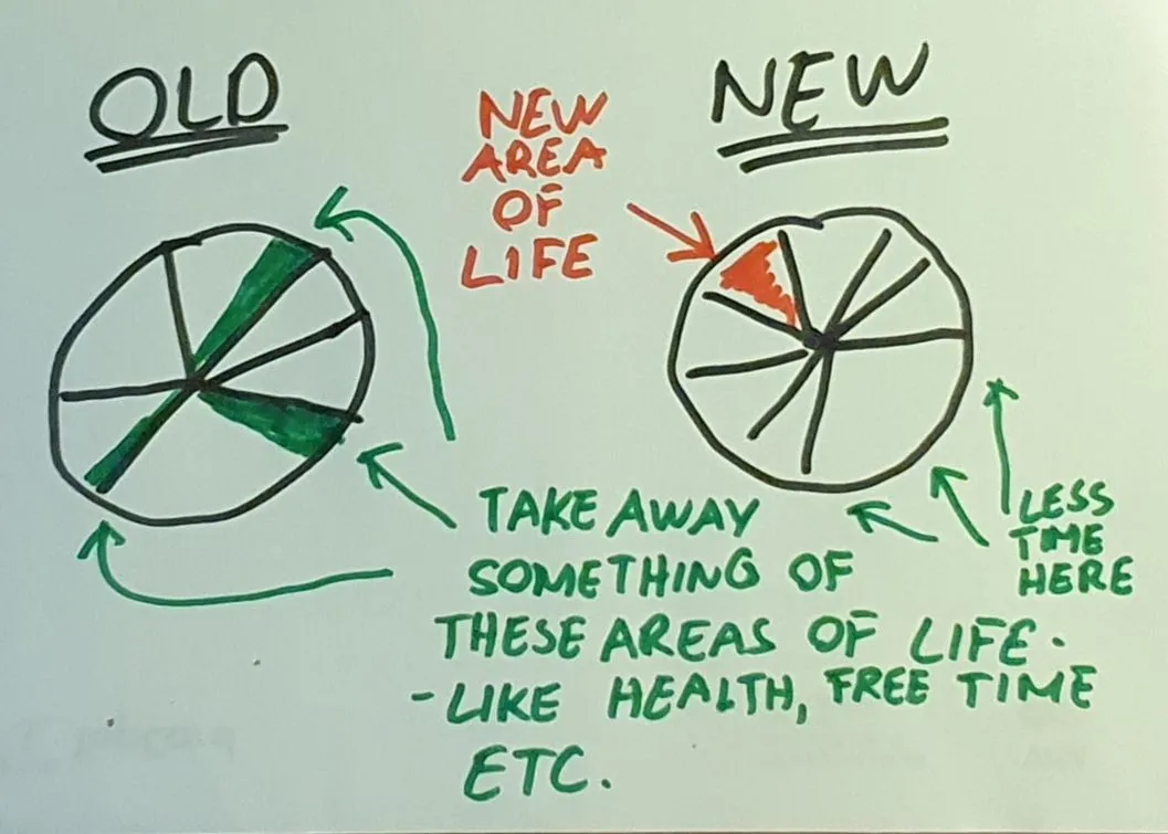 Comparison of old and new wheel of life diagrams