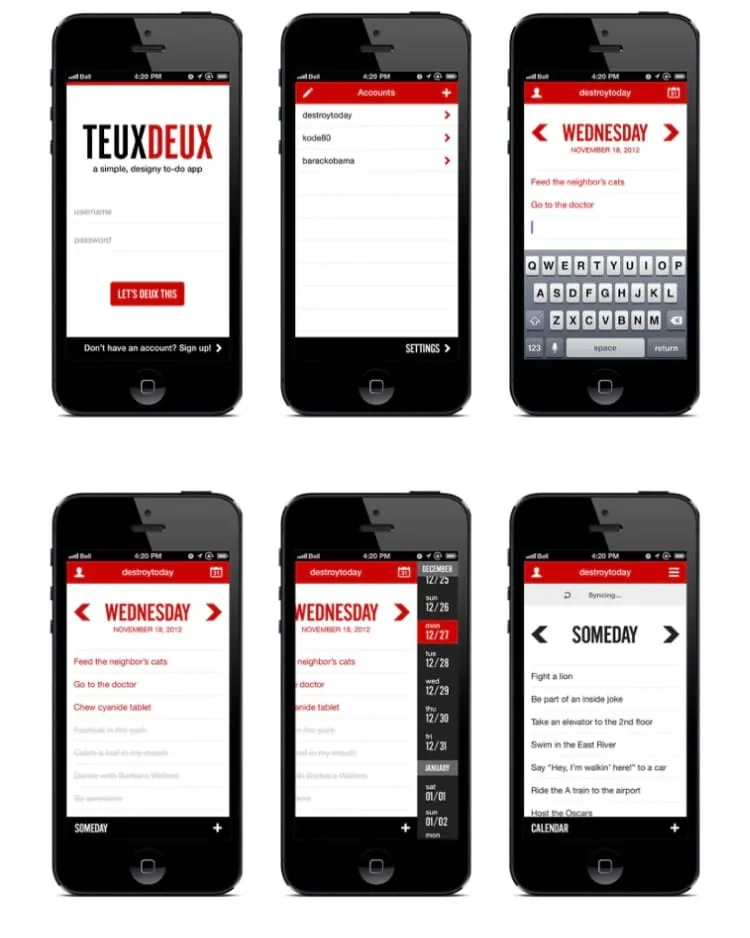 iPhone interface with 6 iphones