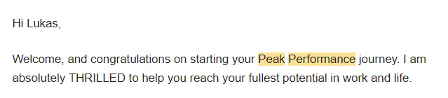 Confirmation email