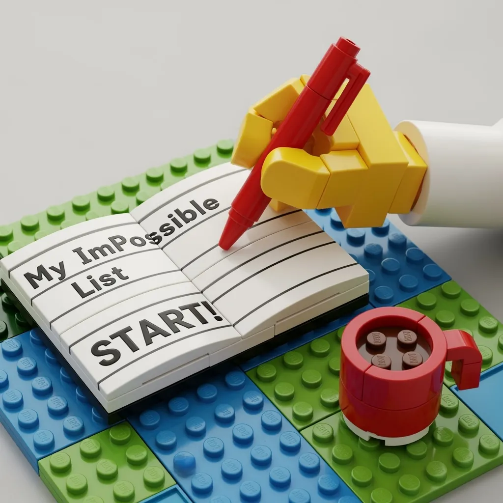 Diagram showing impossible list concept with incremental progress